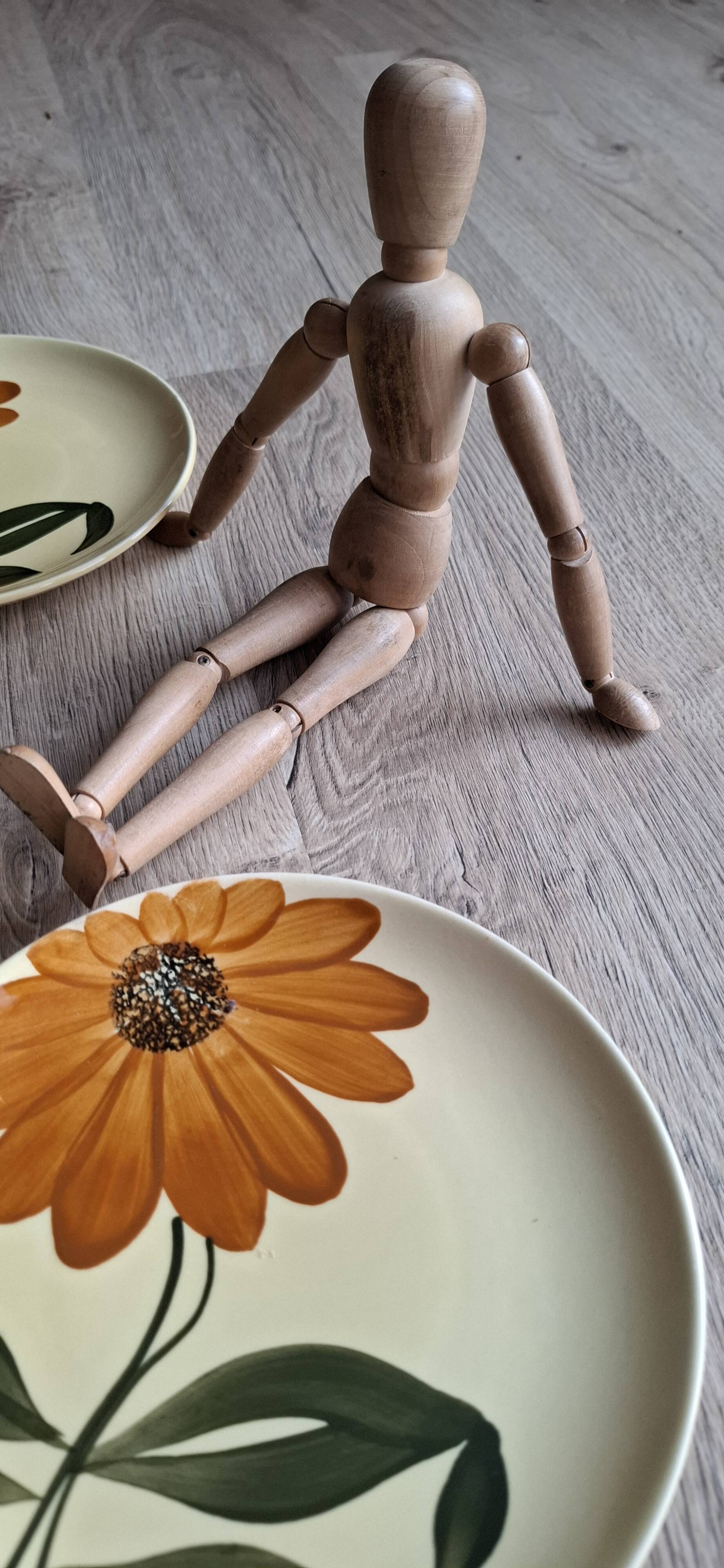 Set of 5 Gien Tournesol plates
