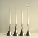 Set of 4 Art Deco candle holders by Just Andersen from the 1940s - fine elegant minimalist design.