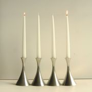 Set of 4 Art Deco candle holders by Just Andersen from the 1940s - fine elegant minimalist design.