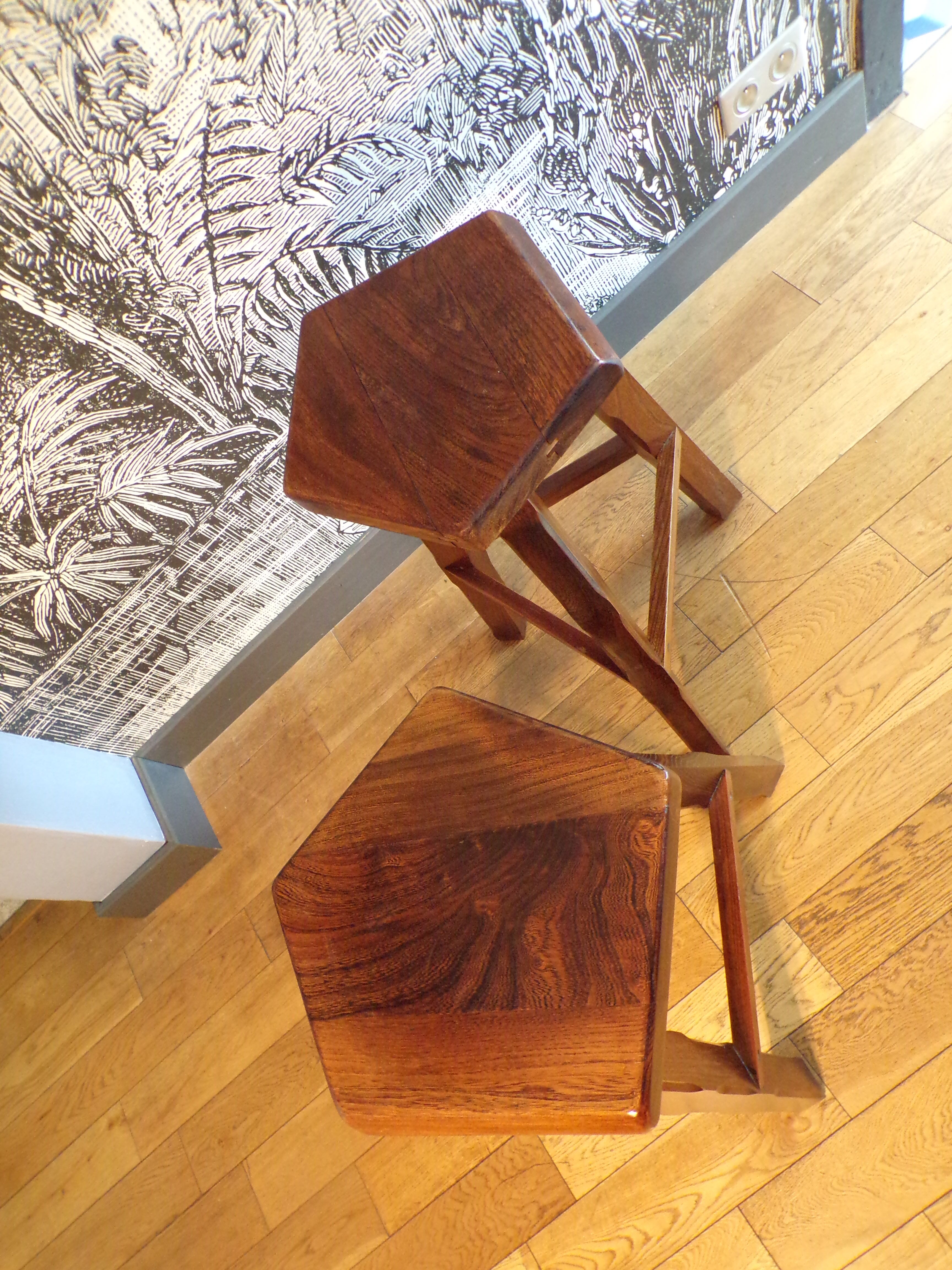 2 former brutalist high stools