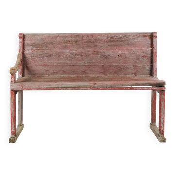 Bench - Original red paint - Pine wood - 1860s