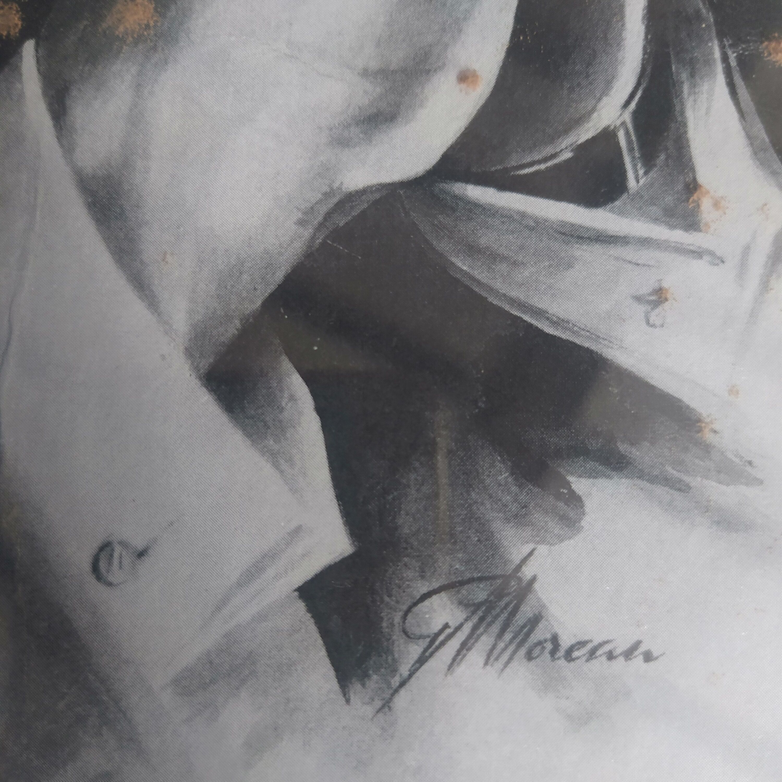 Drawing by Gérard Moreau signed by Sidney Bechet