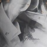 Drawing by Gérard Moreau signed by Sidney Bechet