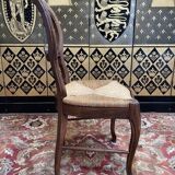 Set of 6 Louis Philippe style straw chairs