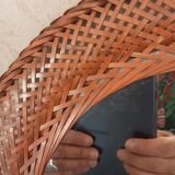 Oval rattan mirror - year 70