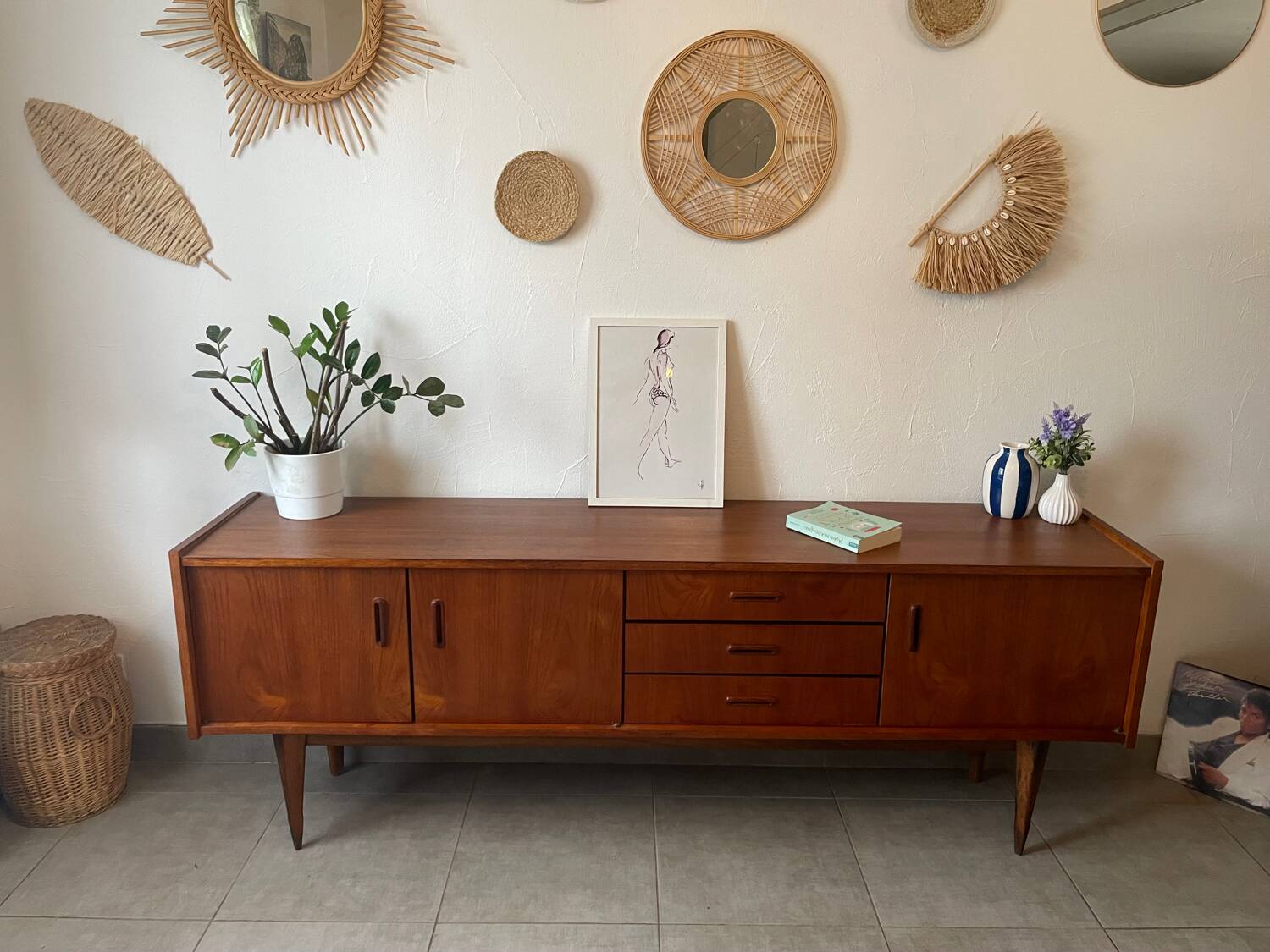 Very beautiful vintage Scandinavian teak sideboard