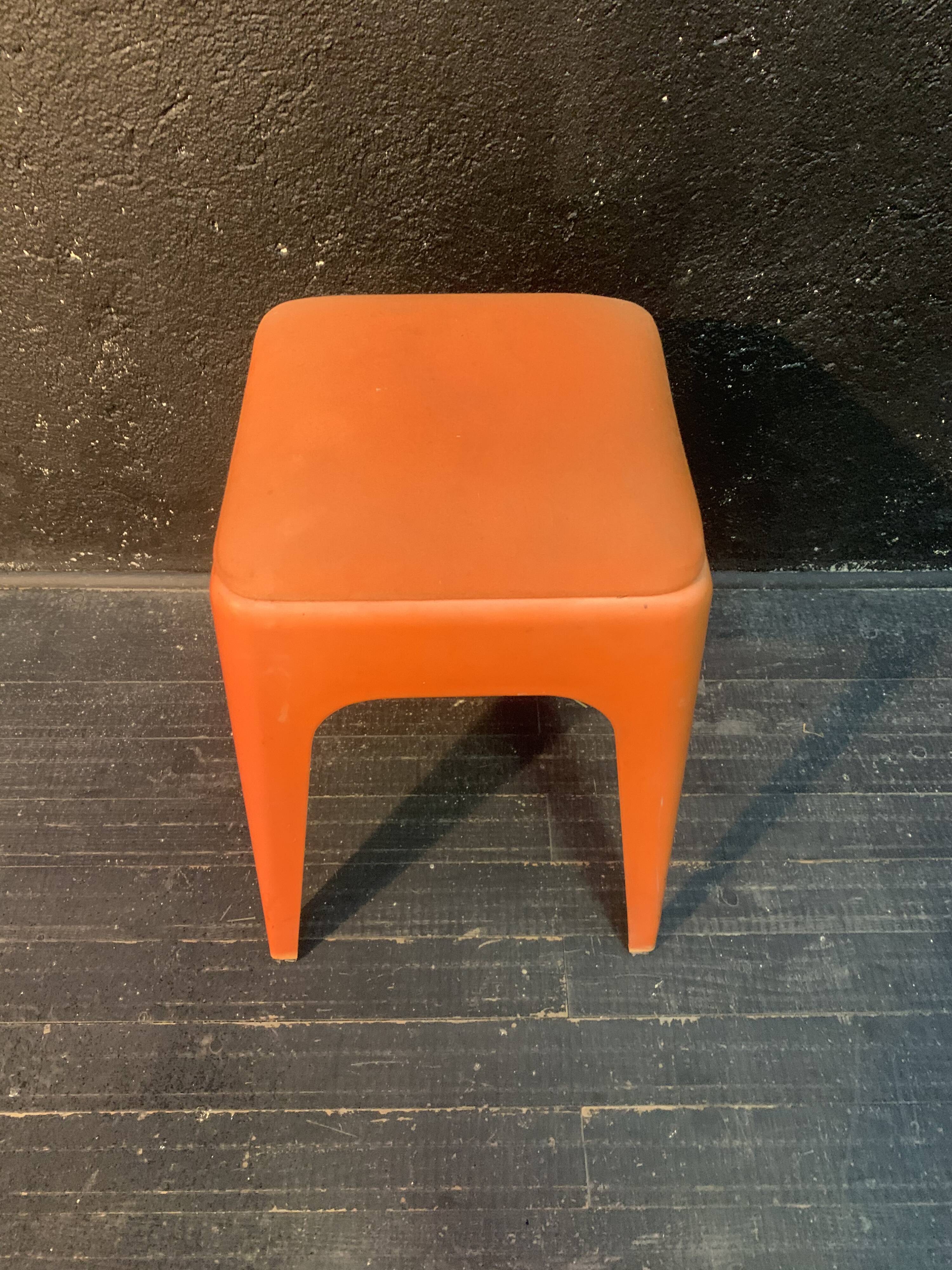Vintage orange stool Ami, design 1960