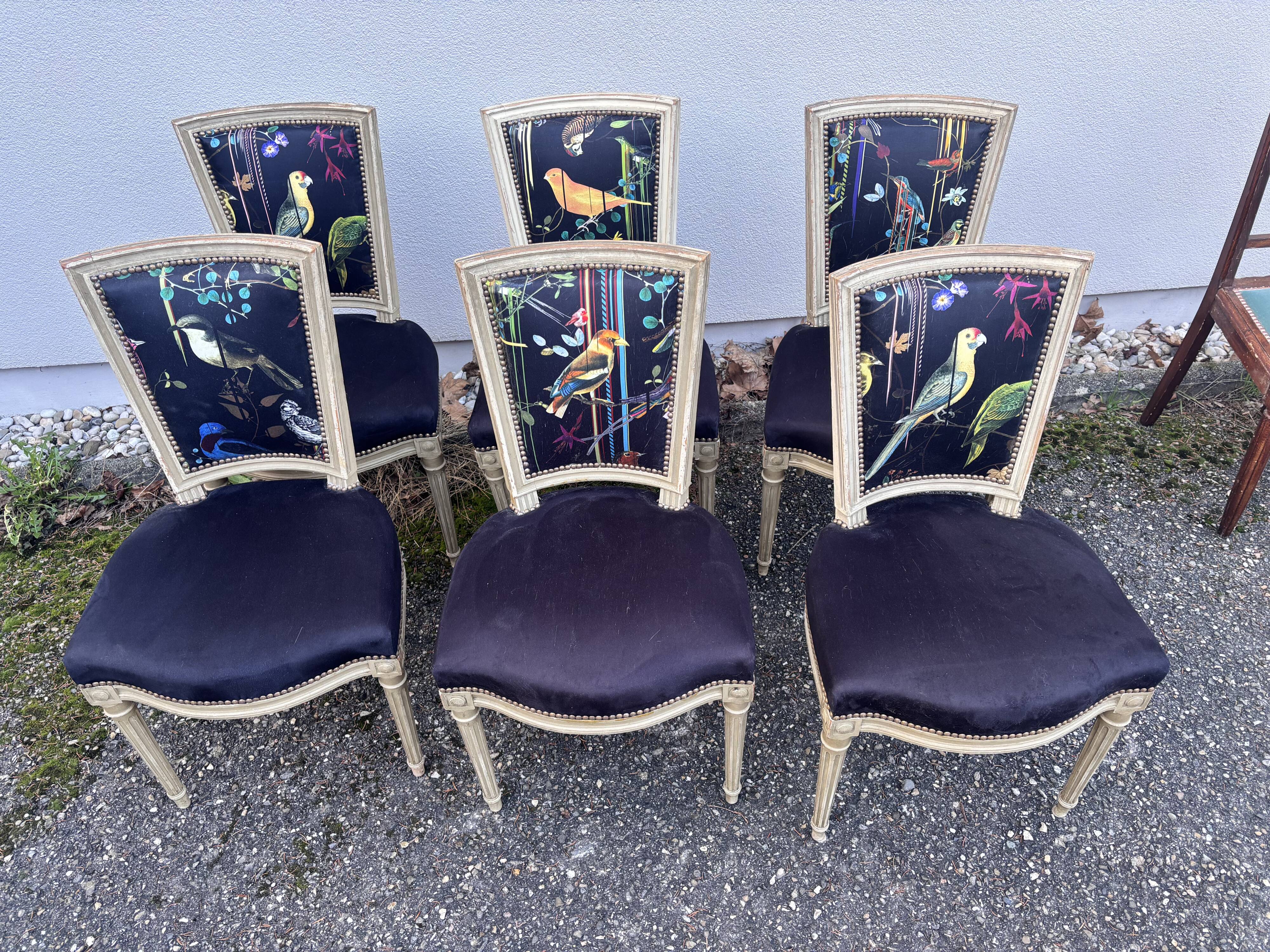 Set of 6 Louis XVI dining chairs