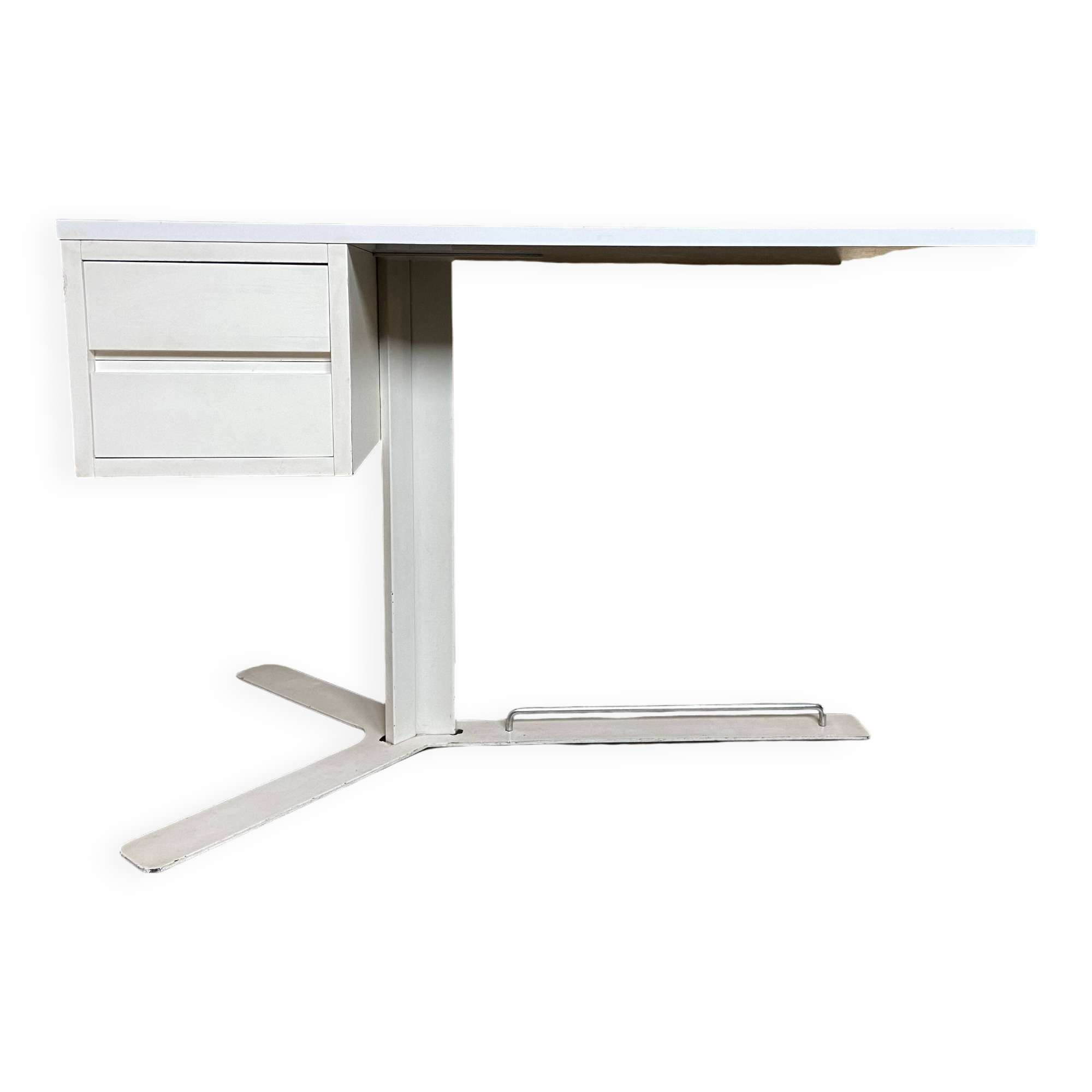 White melamine desk published by Roche&Bobois around 1970.