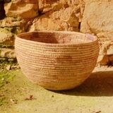 Handwoven basket made from rattan leaves, West Africa, 25x16cm