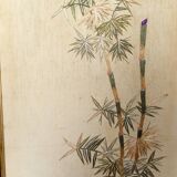 Important Set of Three Indochinese Silk Embroidered Tapestries