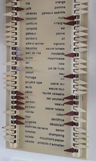Vintage metal grocery list
