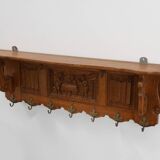 20th century Belgian Oak Coatrack in Baroque Bruegel Style