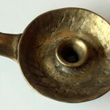 Handmade brutalist heavy brass candle stick - Vintage