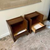 2 Scandinavian bedside tables in dark wood