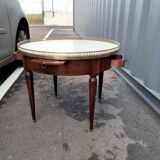Table basse bouillotte plateau marbre style louis xvi ancienne