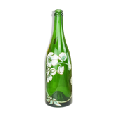 Green flower pattern bottle made in France