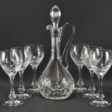 Service of 6 wine glasses and crystal carafe crystal workshop