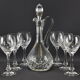 Service de 6 verres à vin et carafe en cristal atelier du cristal