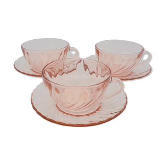 Set of 3 pink cups