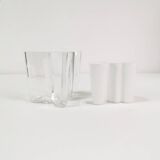 Mid Century pair of vases - glass vessels, Littala, designed by Alvar Aalto, Finland, 1980s.