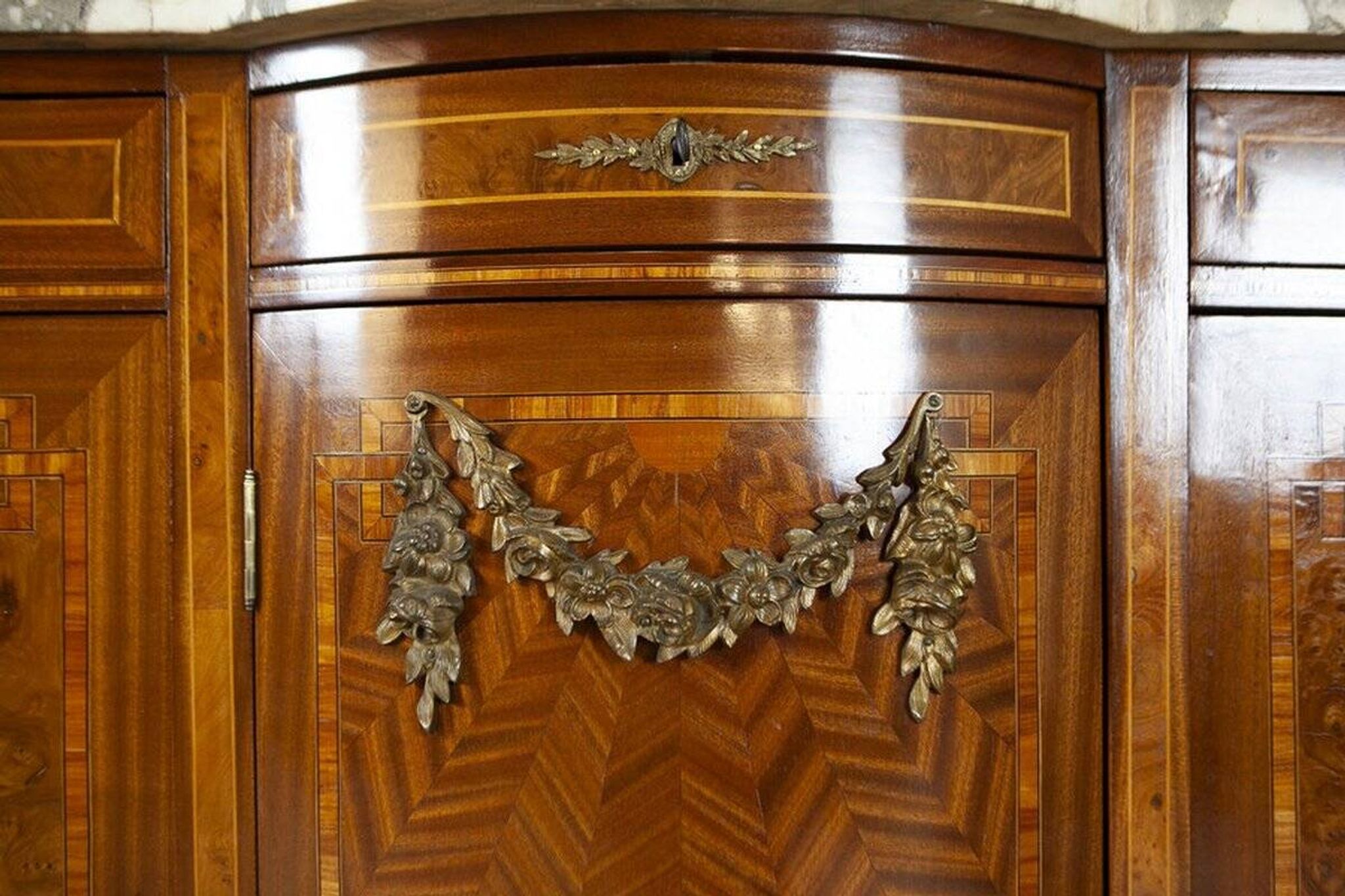 French Mahogany Buffet with Mirror, Late 19th Century