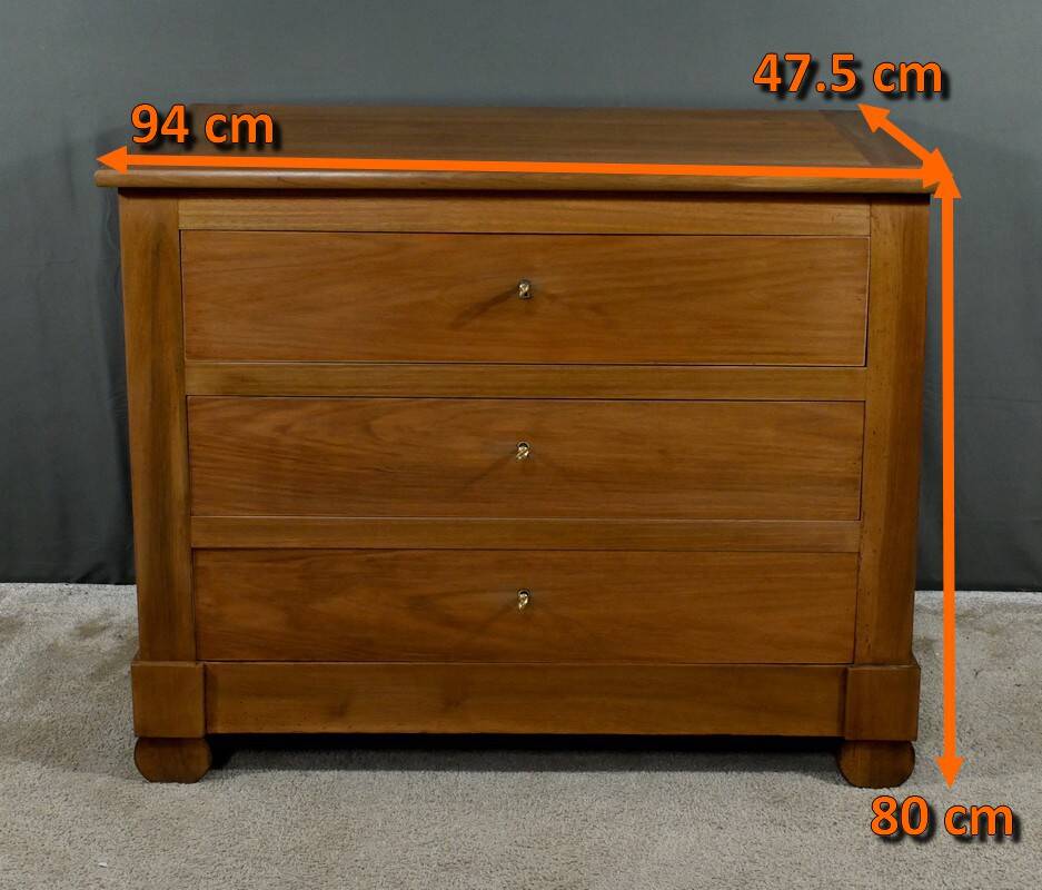 Walnut chest of drawers, Restoration style – Late 19th century