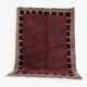 Handwoven rug 150x250 cm, wool, burgundy, grey, beige, Morocco