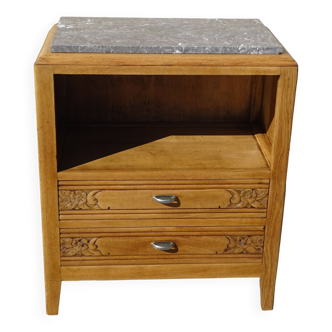 Small art deco chest of drawers with gray marble