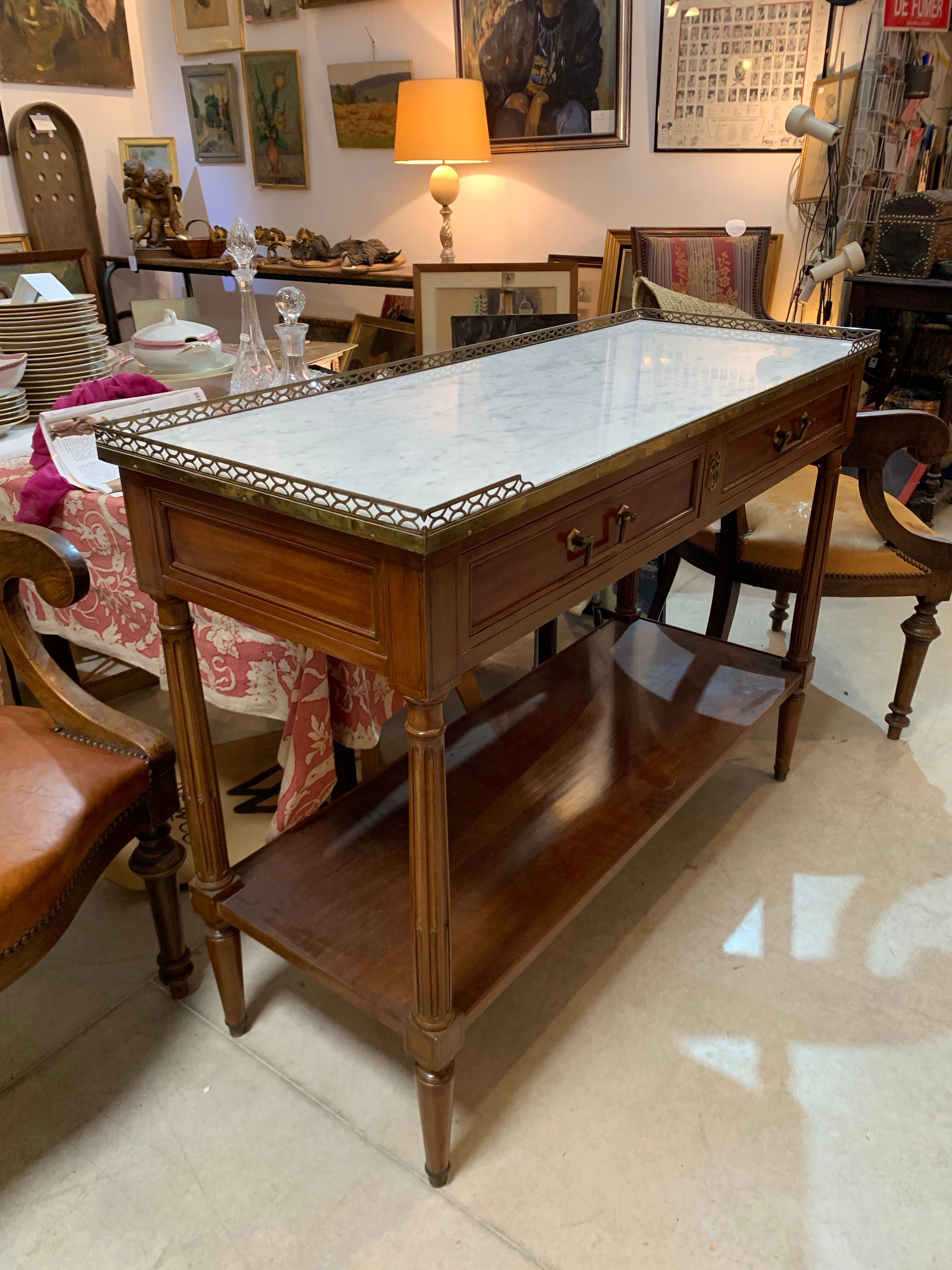 Mahogany console XIXth