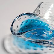 Vintage Murano ashtray Barovier Toso Bullicante Mint Green Turquoise Blue Bubbles