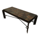Rare coffee table in steel and wrought iron with a top made of lava stones