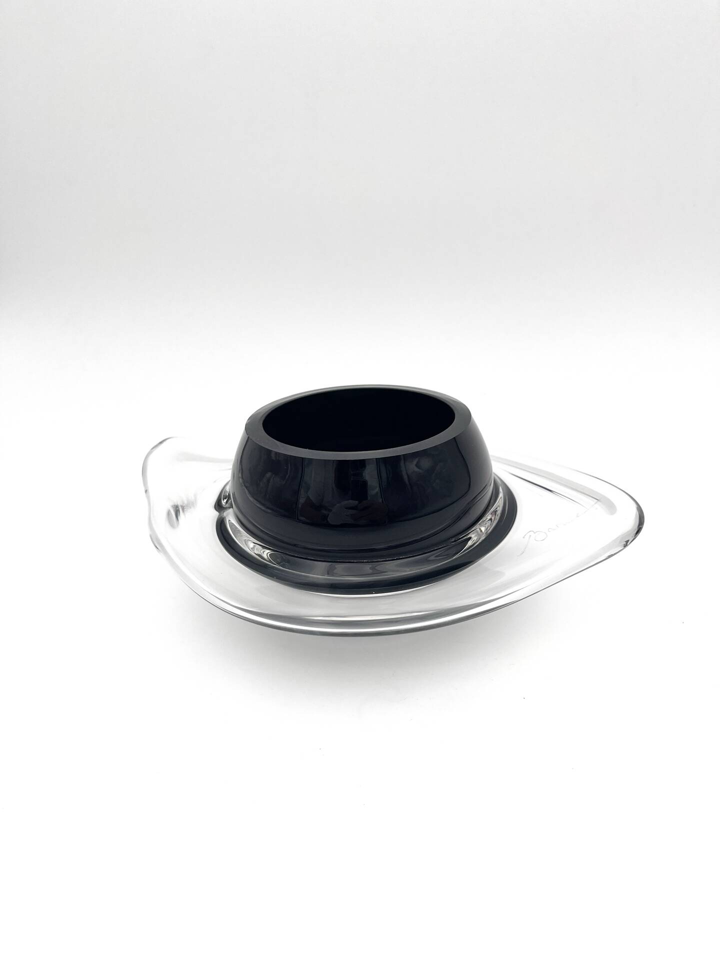 Coupe Vide-Poche Design Verre d'Art Soufflé Signé Ioan Barna