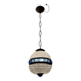 Crystal Beaded Bronze Light Pendant 1950’s
