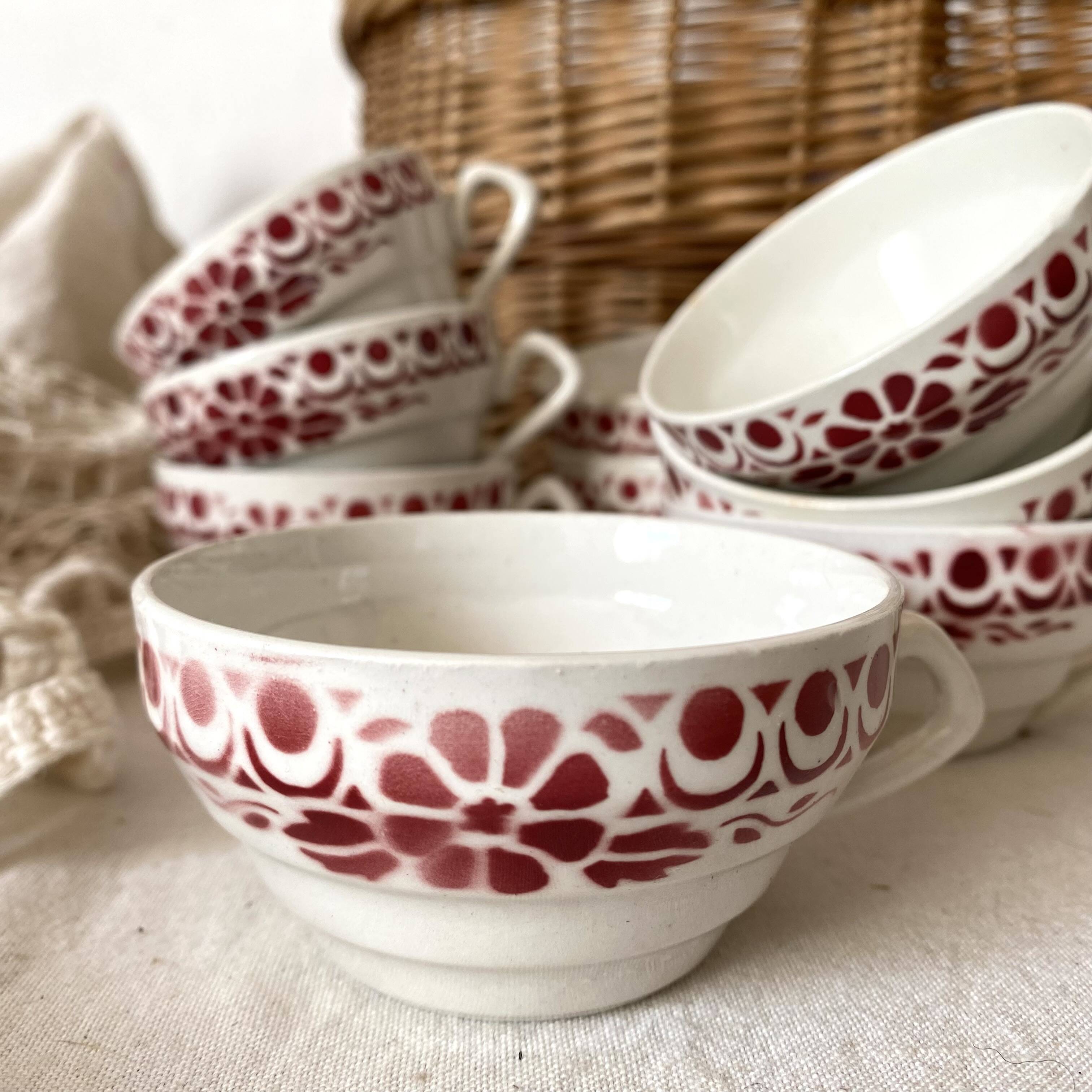 Old Sarreguemines cups