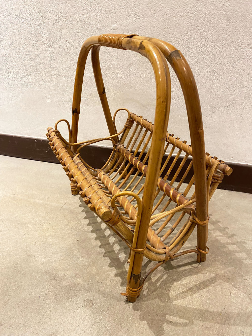 Rattan magazine holder