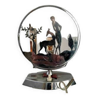 Art deco lamp, chrome - cut-out scene