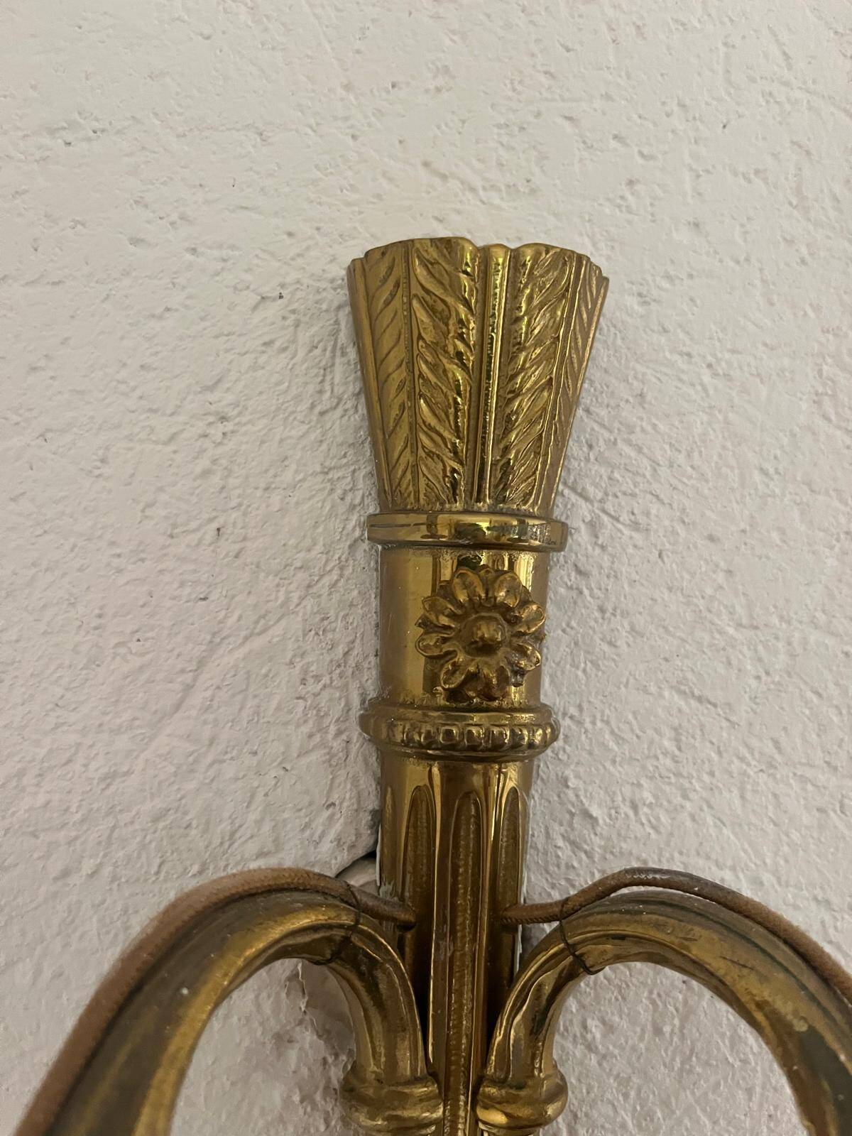 Lot de 2 appliques murales style Louis XV en bronze dorée