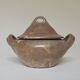 Stoneware sugar bowl with handle