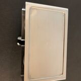 Italian salt and pepper shaker in stainless steel and Alessi glass, 1980