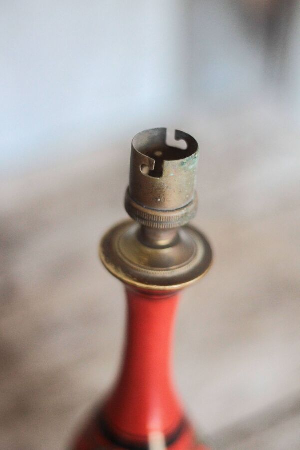 Lampe art déco, lampe à poser,lampe de chevet, lampe porcelaine sur bronze