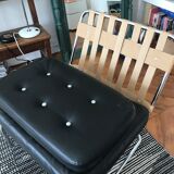 Chrome and leatherette armchair