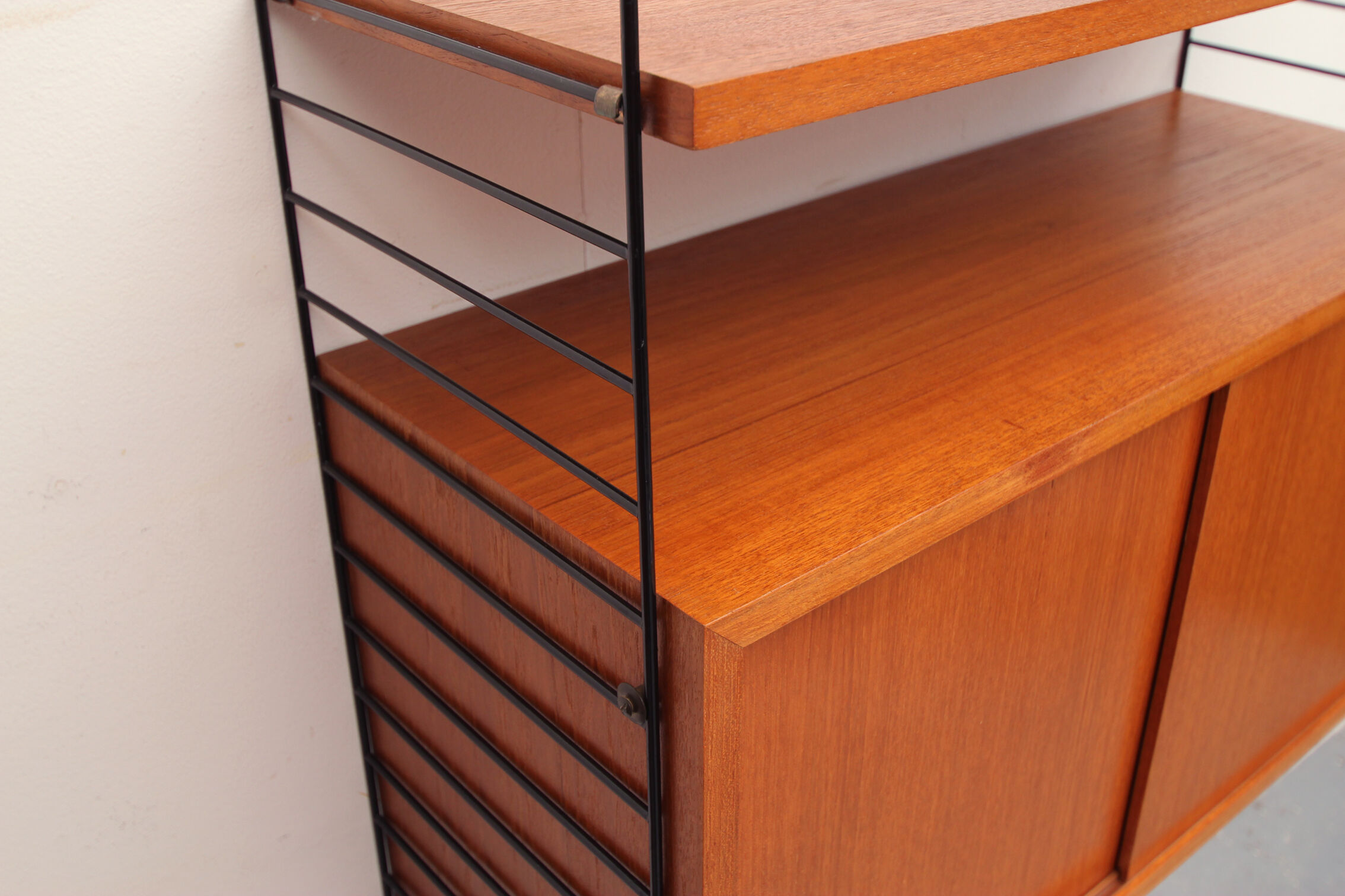 60s string wall unit in teak
