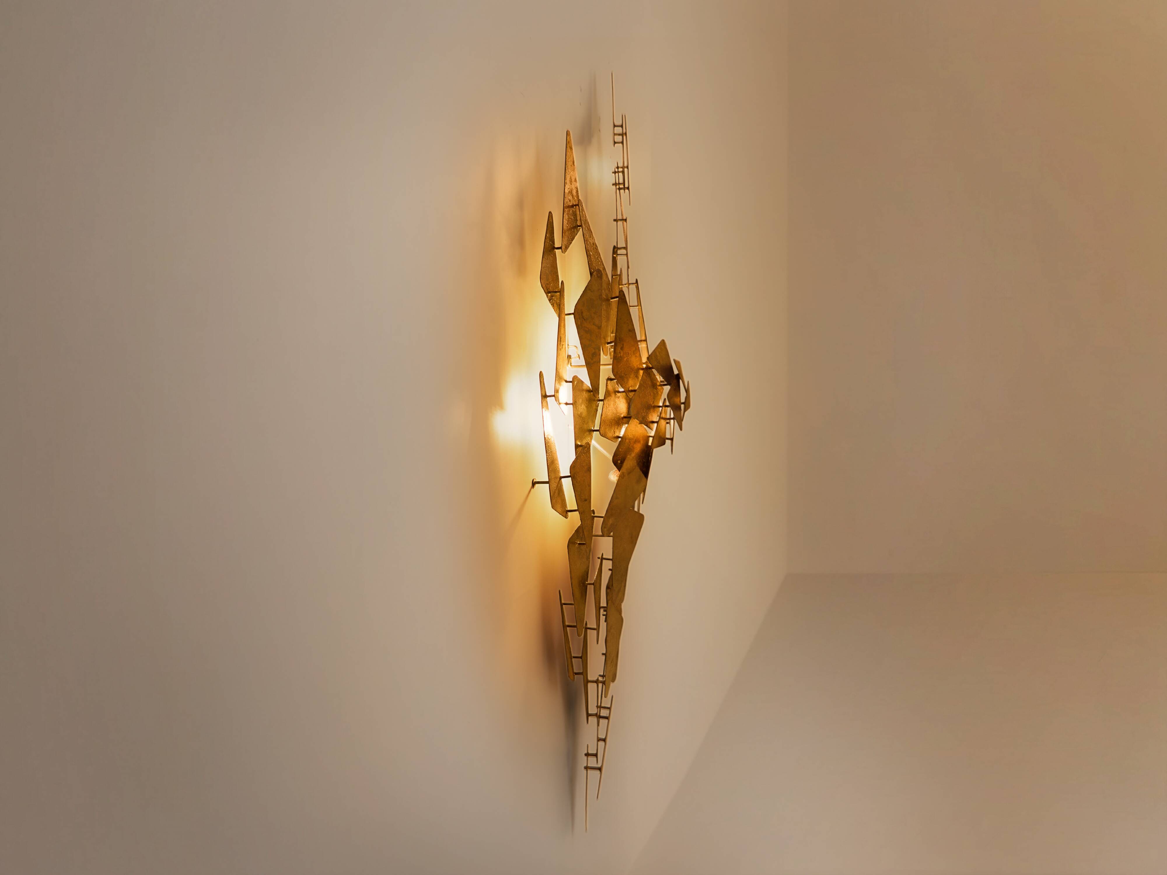 Auguste fixed sculpture metal appliqué patinated around 1970