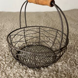 Wooden metal egg basket