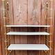 Vintage modular wall shelf, metal and brass, circa 1960s