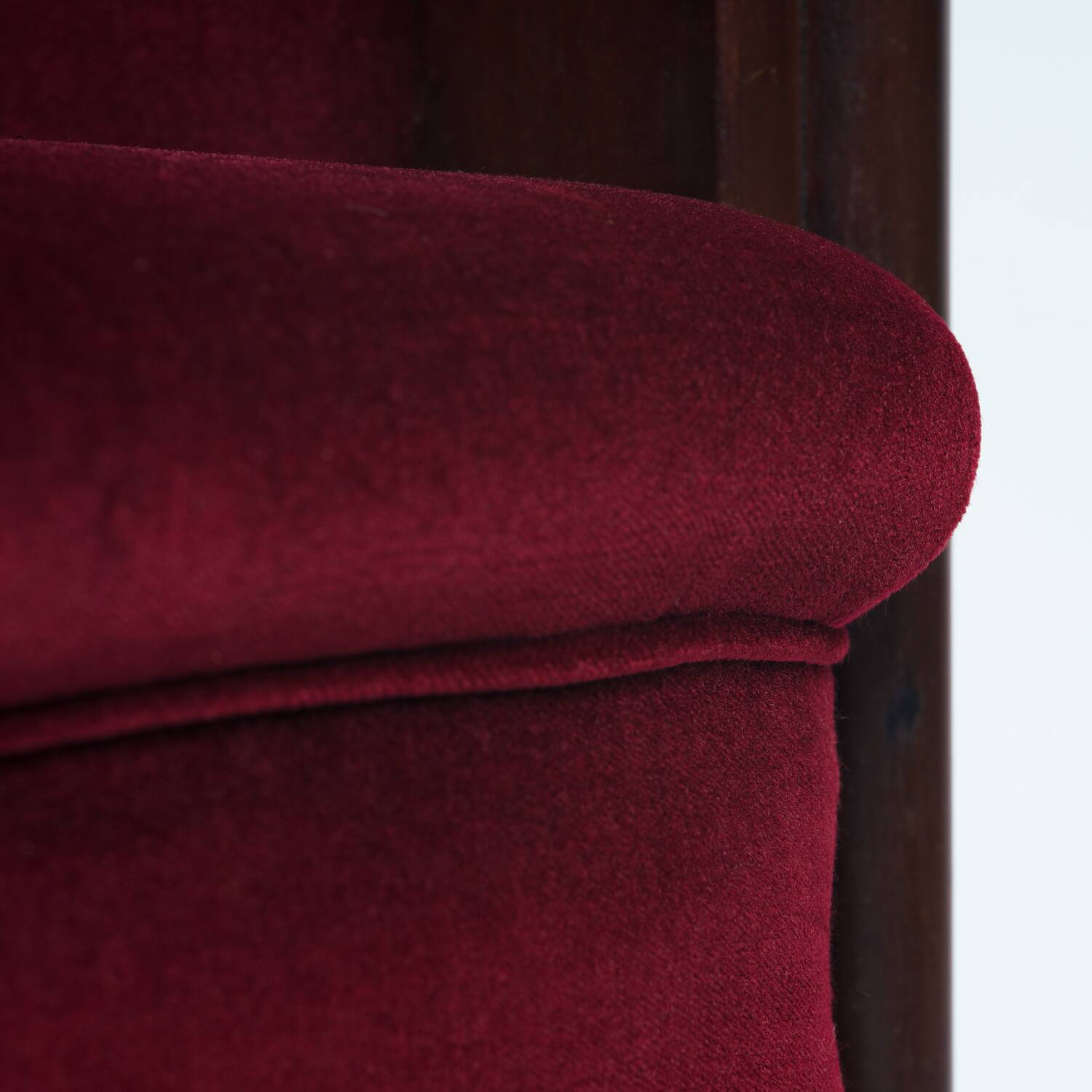 2 red velvet Amsterdam School Art Deco chairs, The Netherlands, 1930s