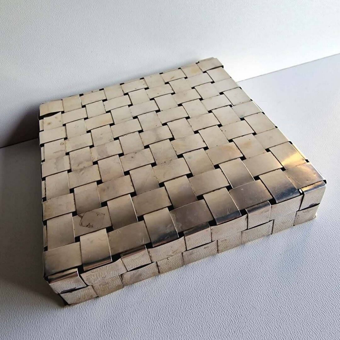 Florence Brandimarte & Passeri 800 silver square woven box
