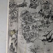 Vintage poster on Guadeloupe printed by Jarry signed by G. Costes.