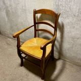 Straw country armchair
